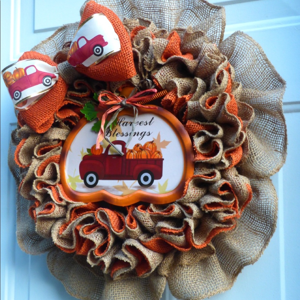 Fall Truck Wreath, Fall Decor.